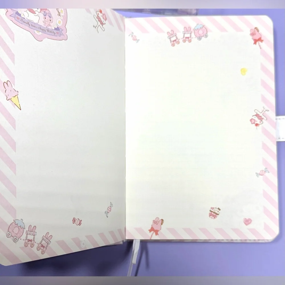Sanrio My Melody Pastel Pink and White Striped Undated Planner